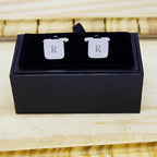 Personalised Men's Square Cufflink with Crystal
