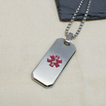 Personalised Men's Brushed Steel Medical Dog Tag Necklace