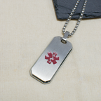 Personalised Men's Brushed Steel Medical Dog Tag Necklace