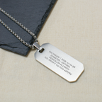 Personalised Men's Brushed Steel Medical Dog Tag Necklace