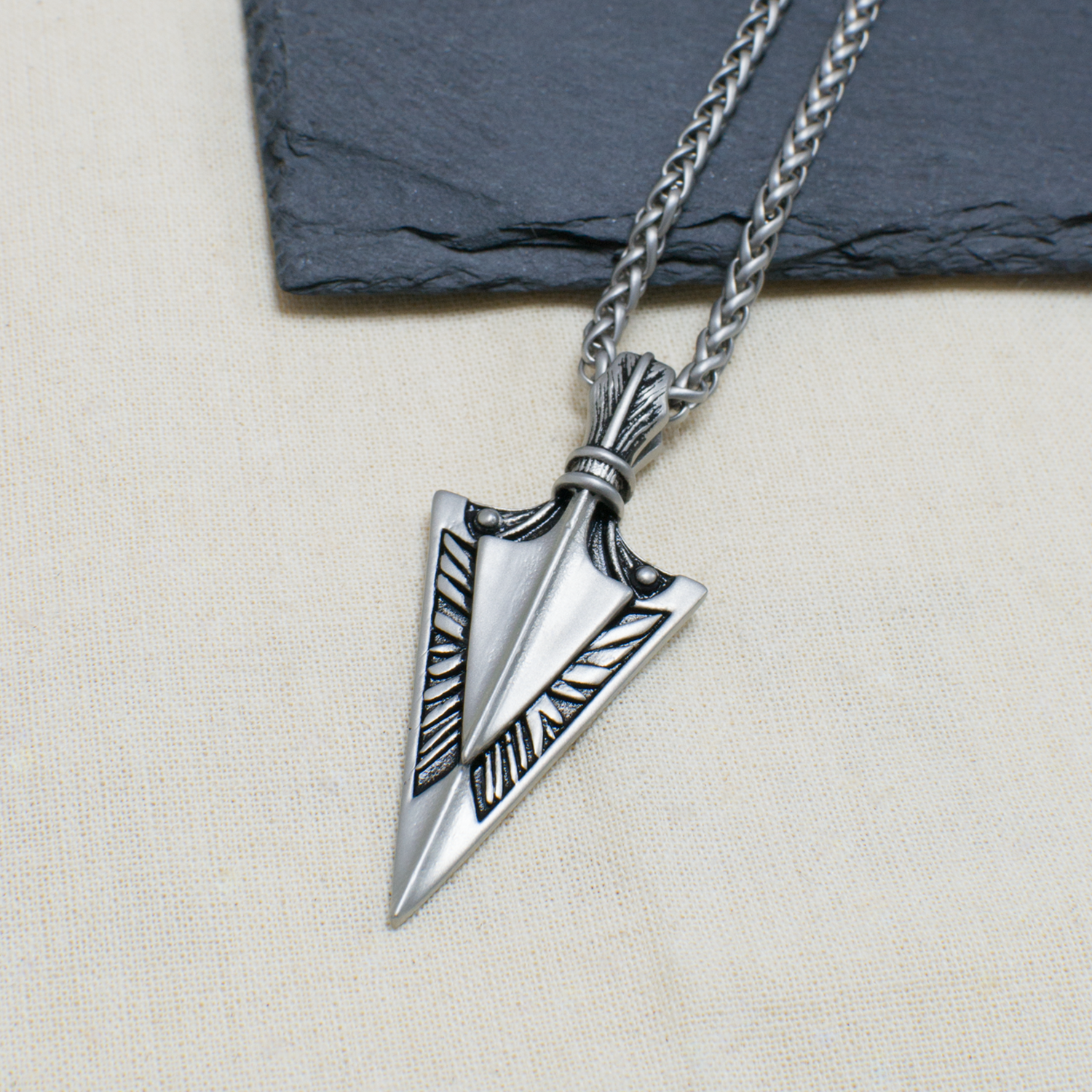 Personalised Men's Tribal Arrowhead Necklace