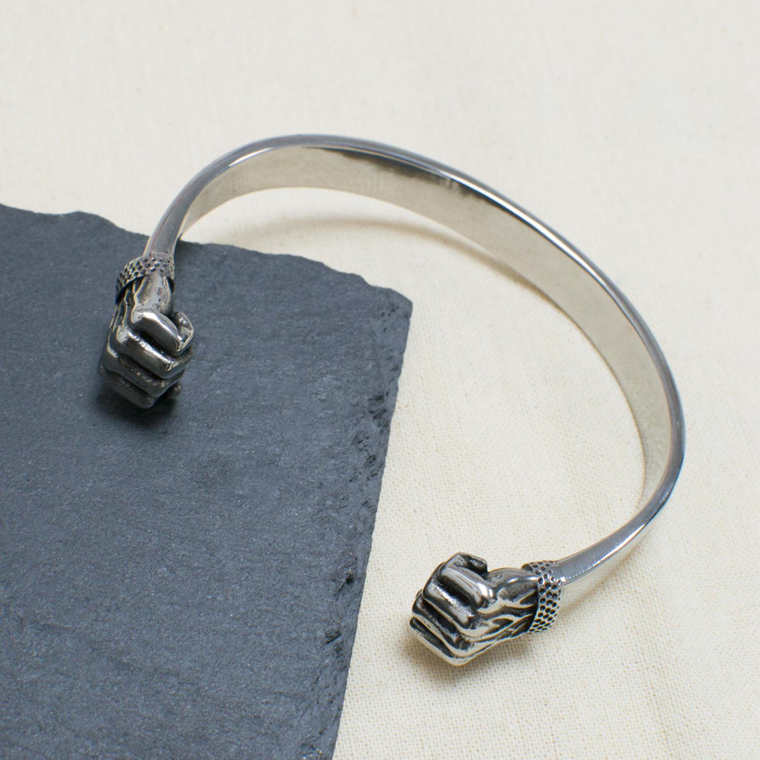 Personalised Men's Warrior Fist Cuff Bracelet