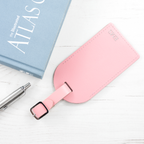 Personalised Pastel Pink Foiled Leather Luggage Tag