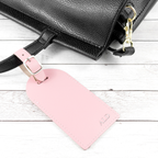 Personalised Pastel Pink Foiled Leather Luggage Tag