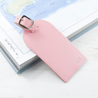 Personalised Pastel Pink Foiled Leather Luggage Tag