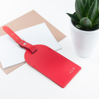 Personalised Red Foiled Leather Luggage Tag