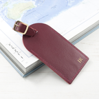 Personalised Burgundy Foiled Leather Luggage Tag