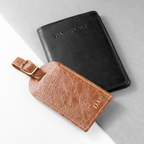 Personalised Natural Tan Foiled Leather Luggage Tag