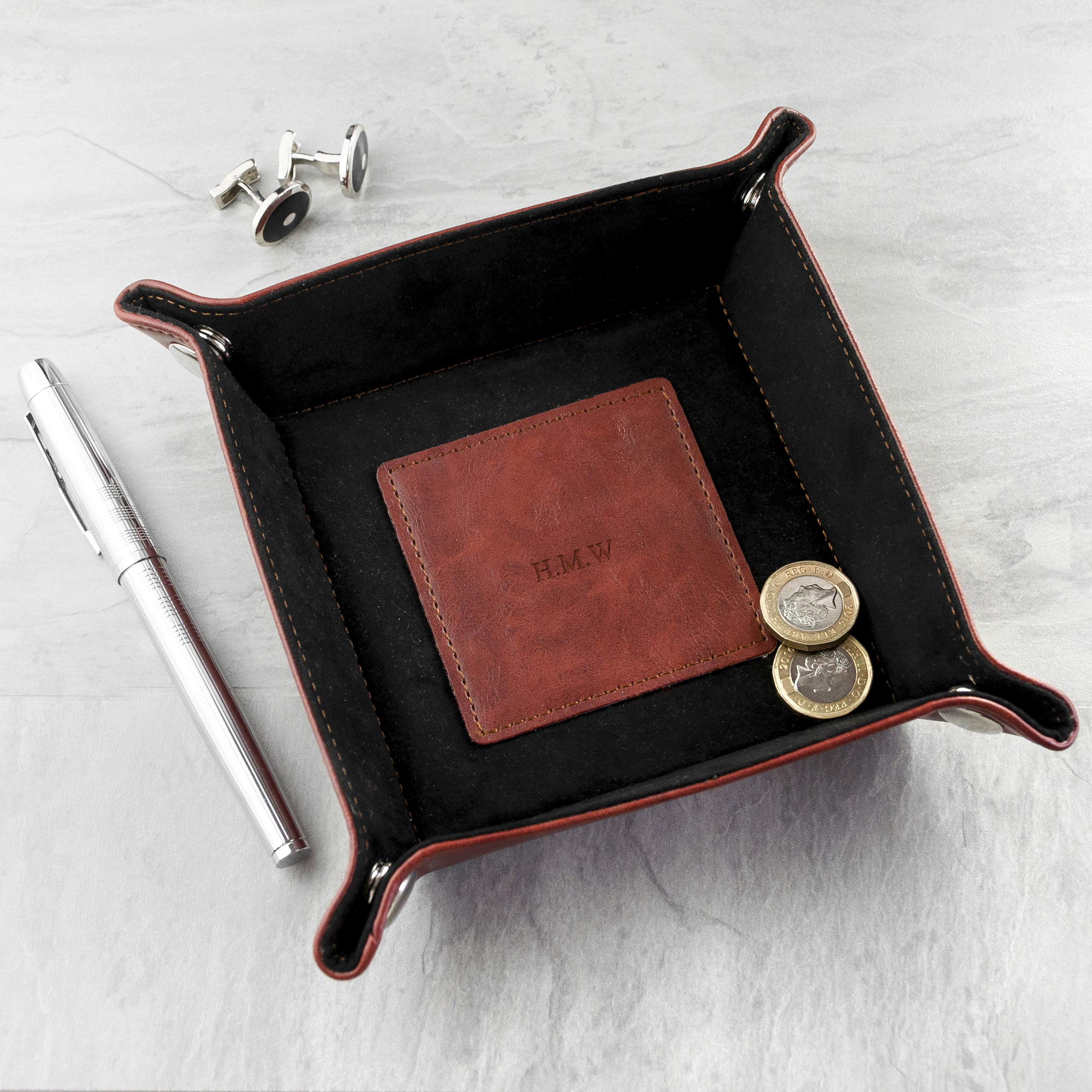 Luxury Brown Personalised Valet Tray