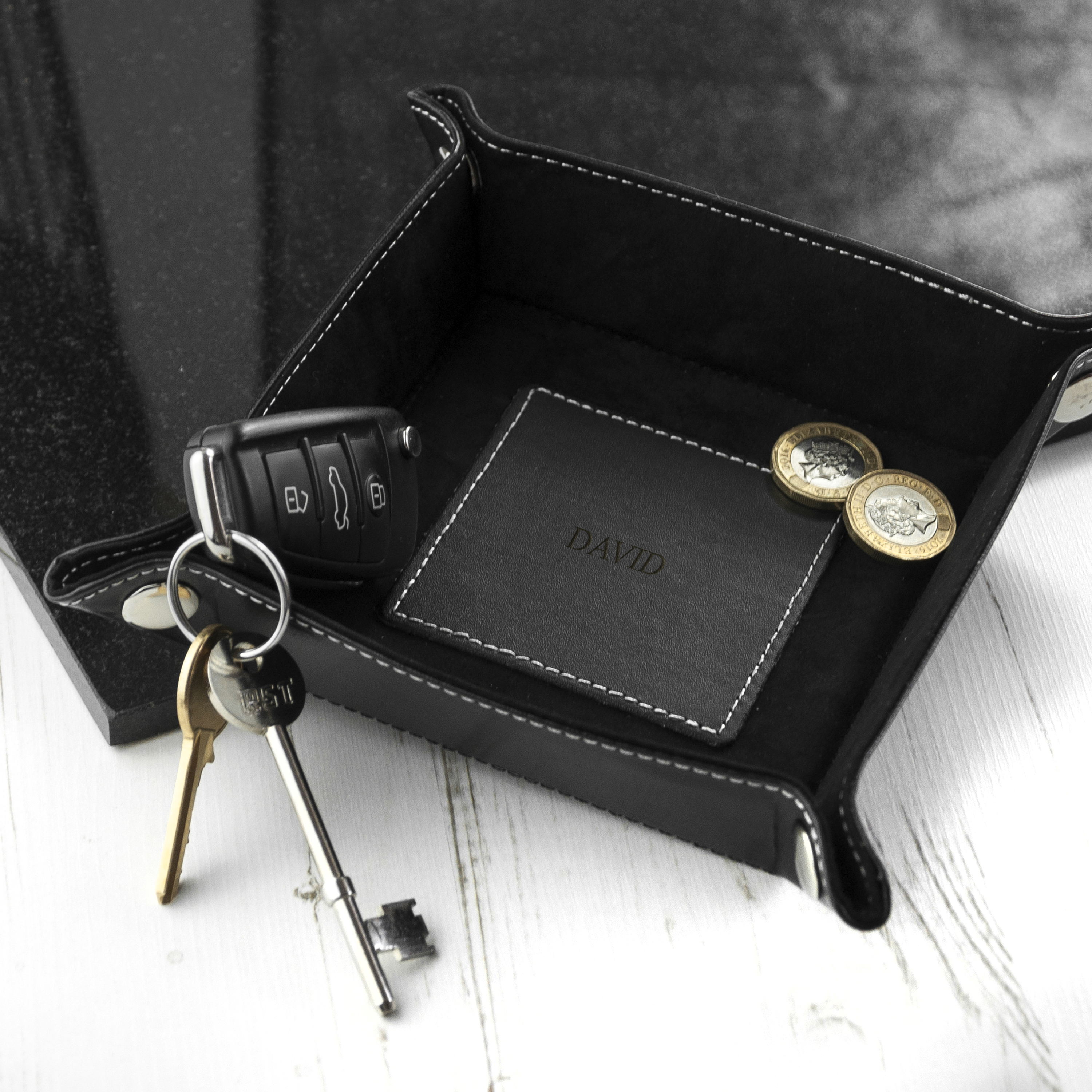 Luxury Black Personalised Valet Tray
