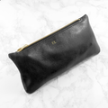 Luxury Slimline Leather Clutch in Black
