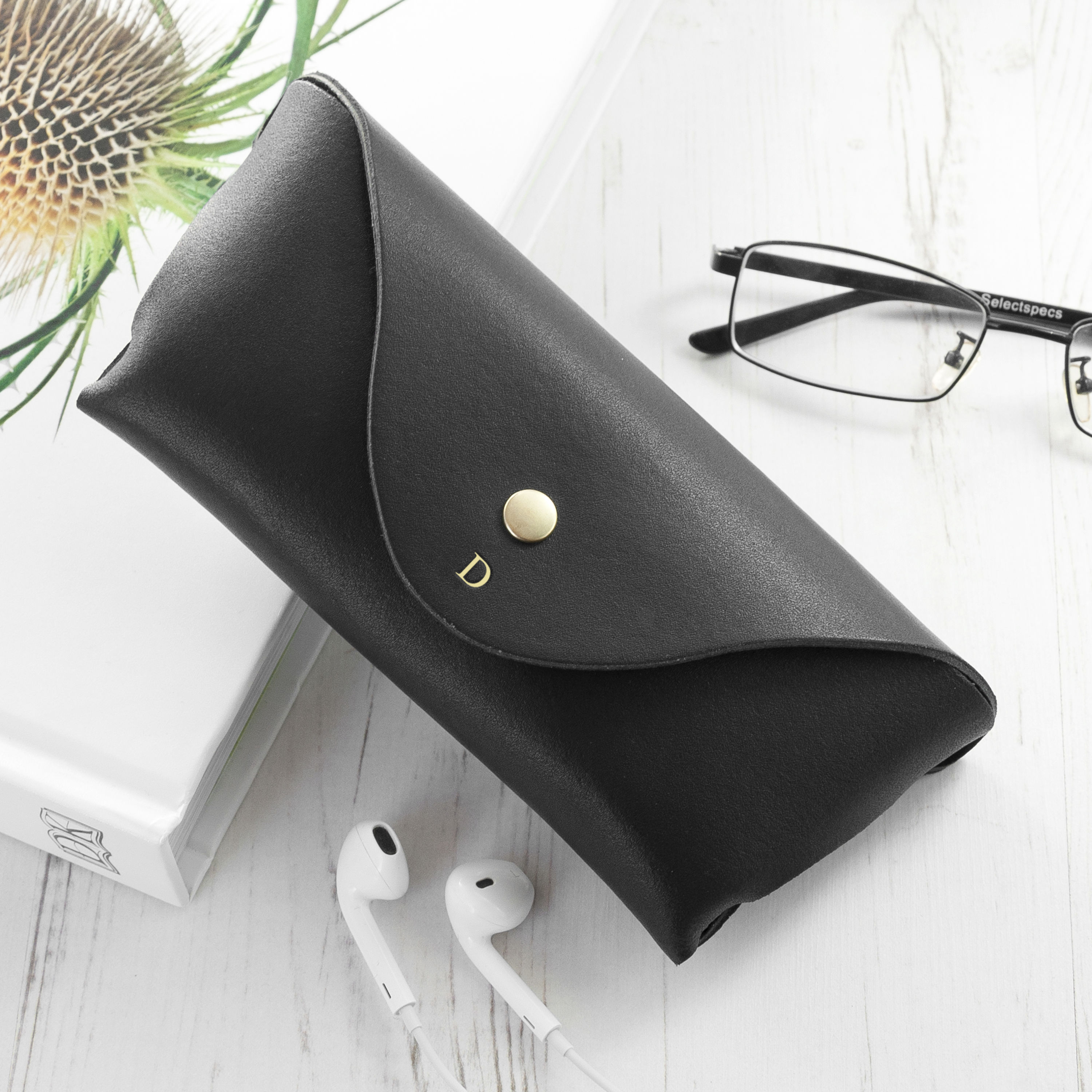 Personalised Origami Leather Glasses Case