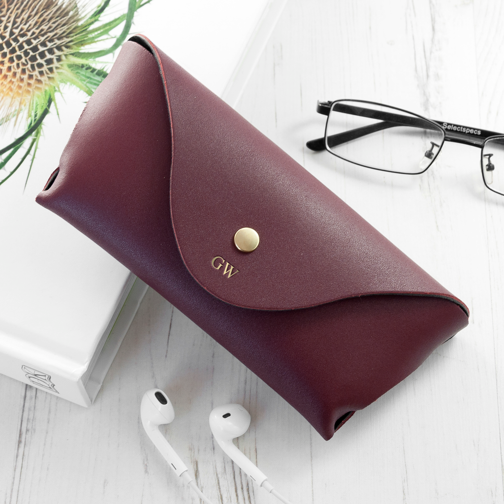 Personalised Origami Leather Glasses Case