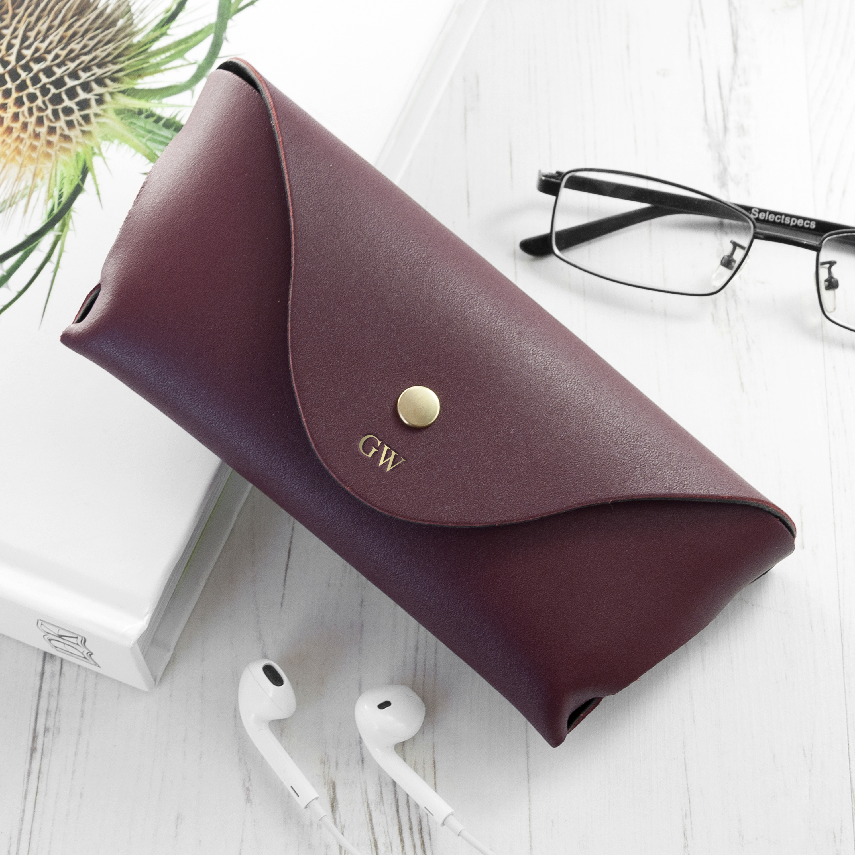 Personalised Origami Leather Glasses Case