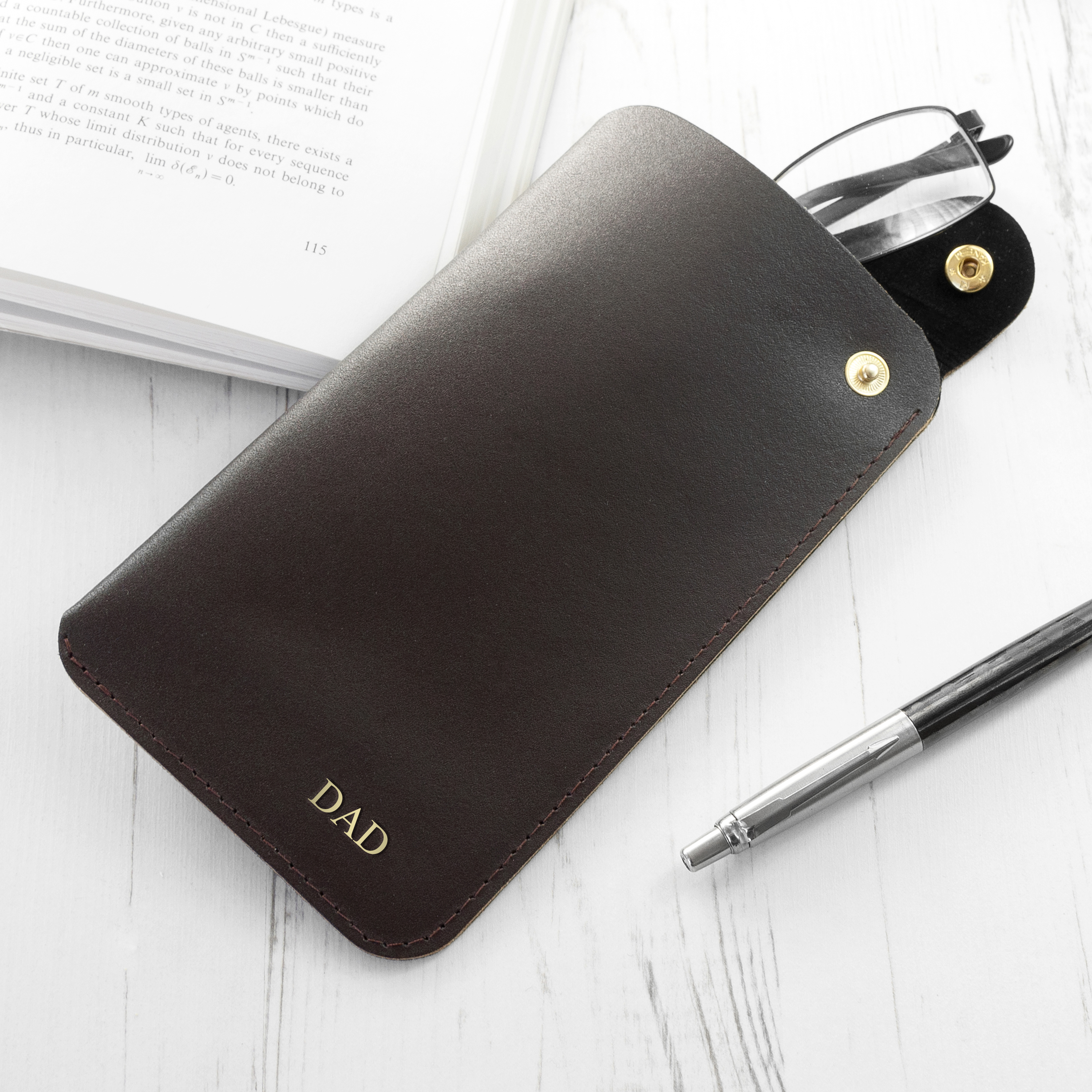 Personalised Leather Glasses Case