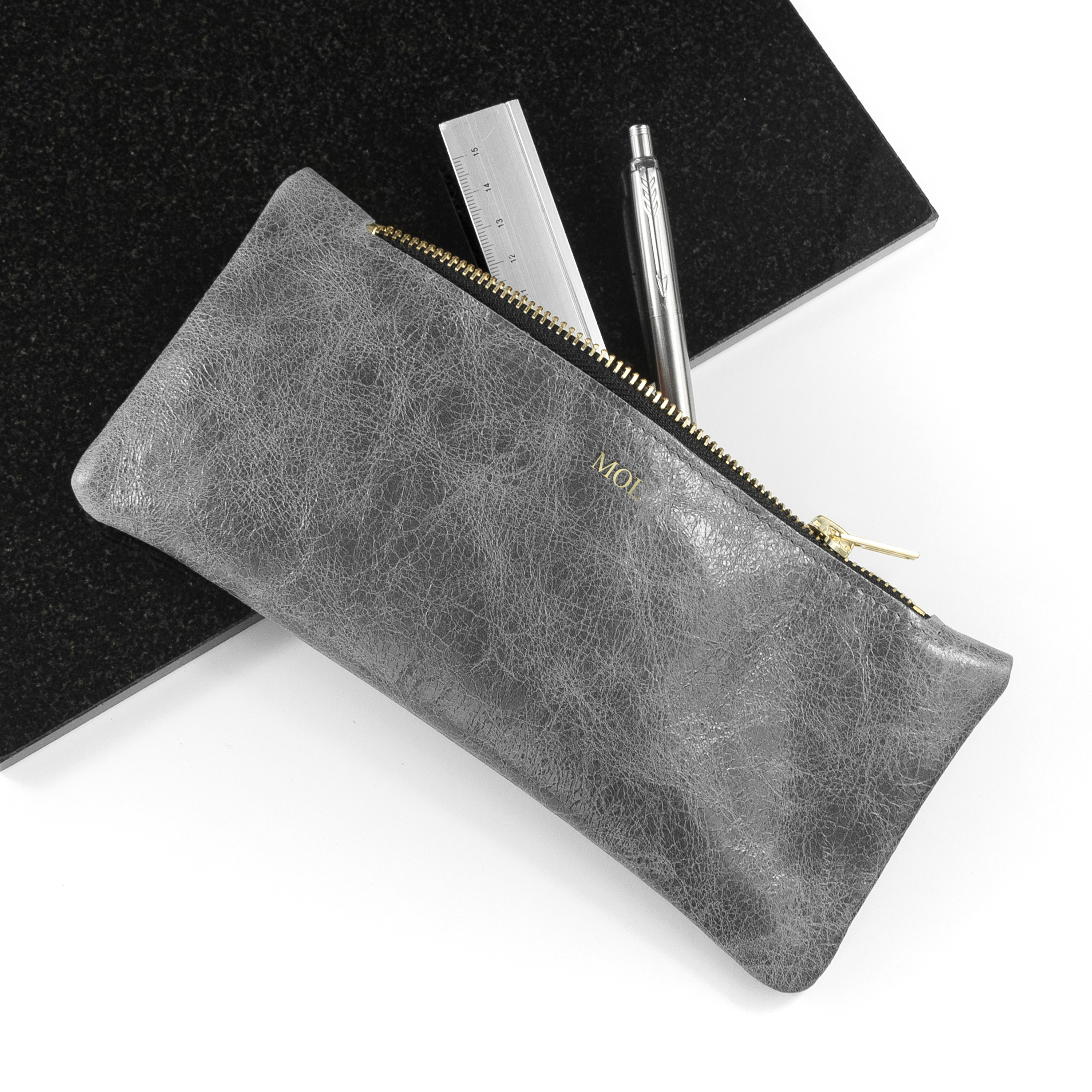 Personalised Luxury Leather Pencil Case