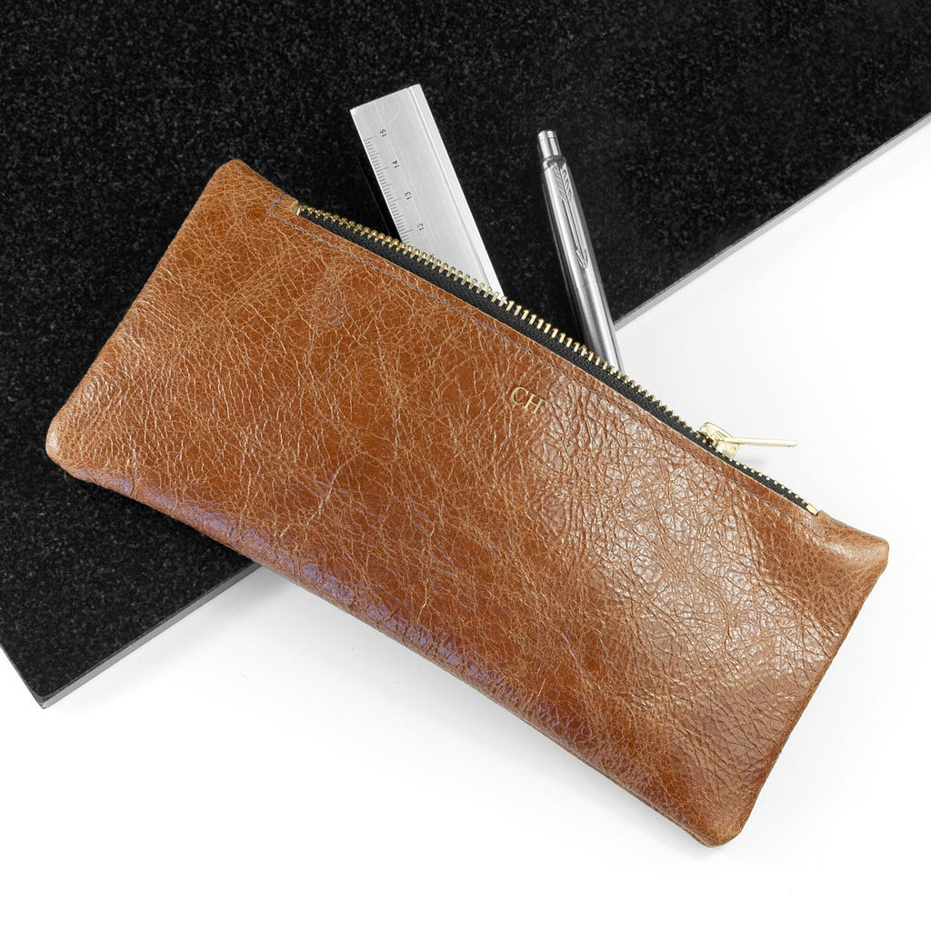 Personalised Luxury Leather Pencil Case