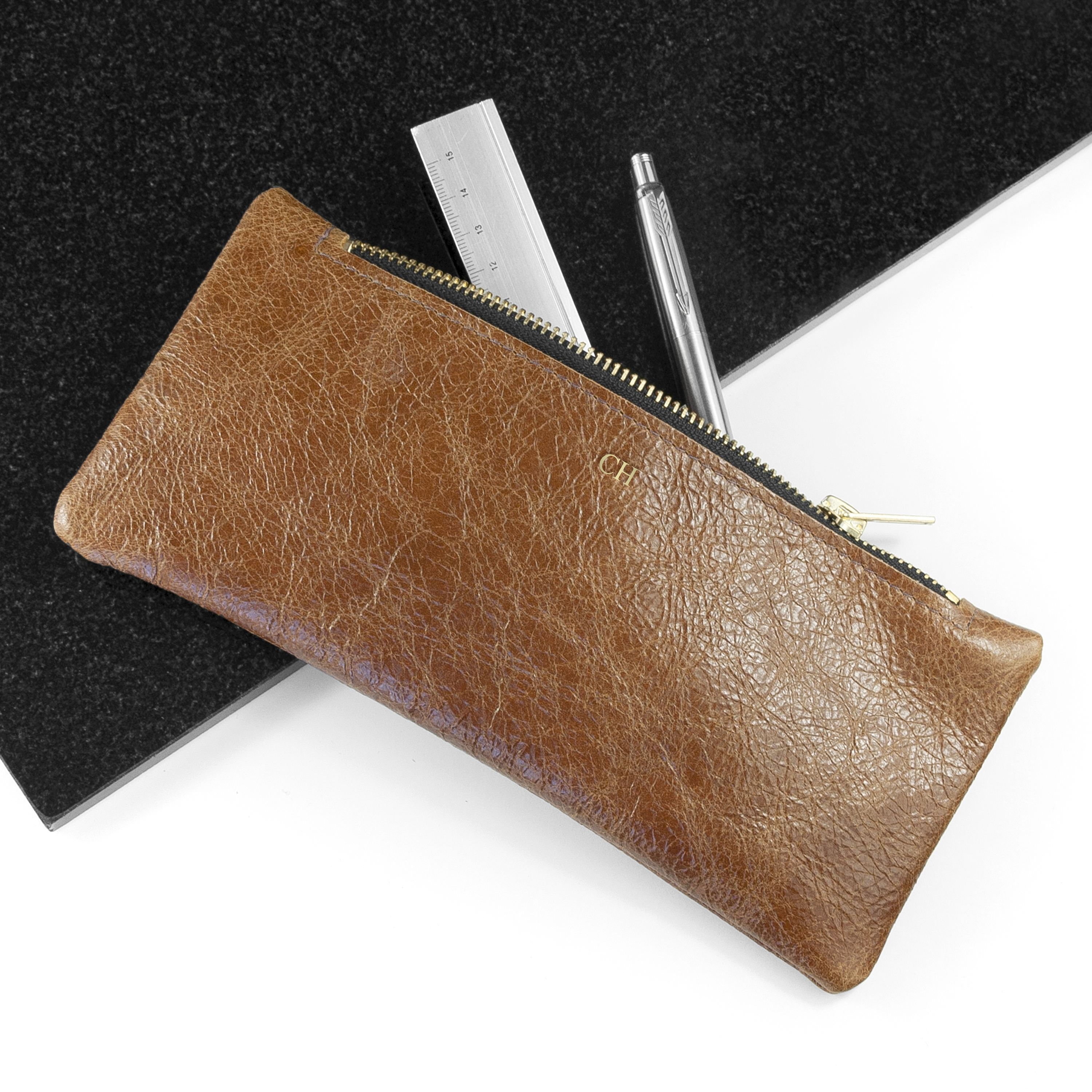 Personalised Luxury Leather Pencil Case