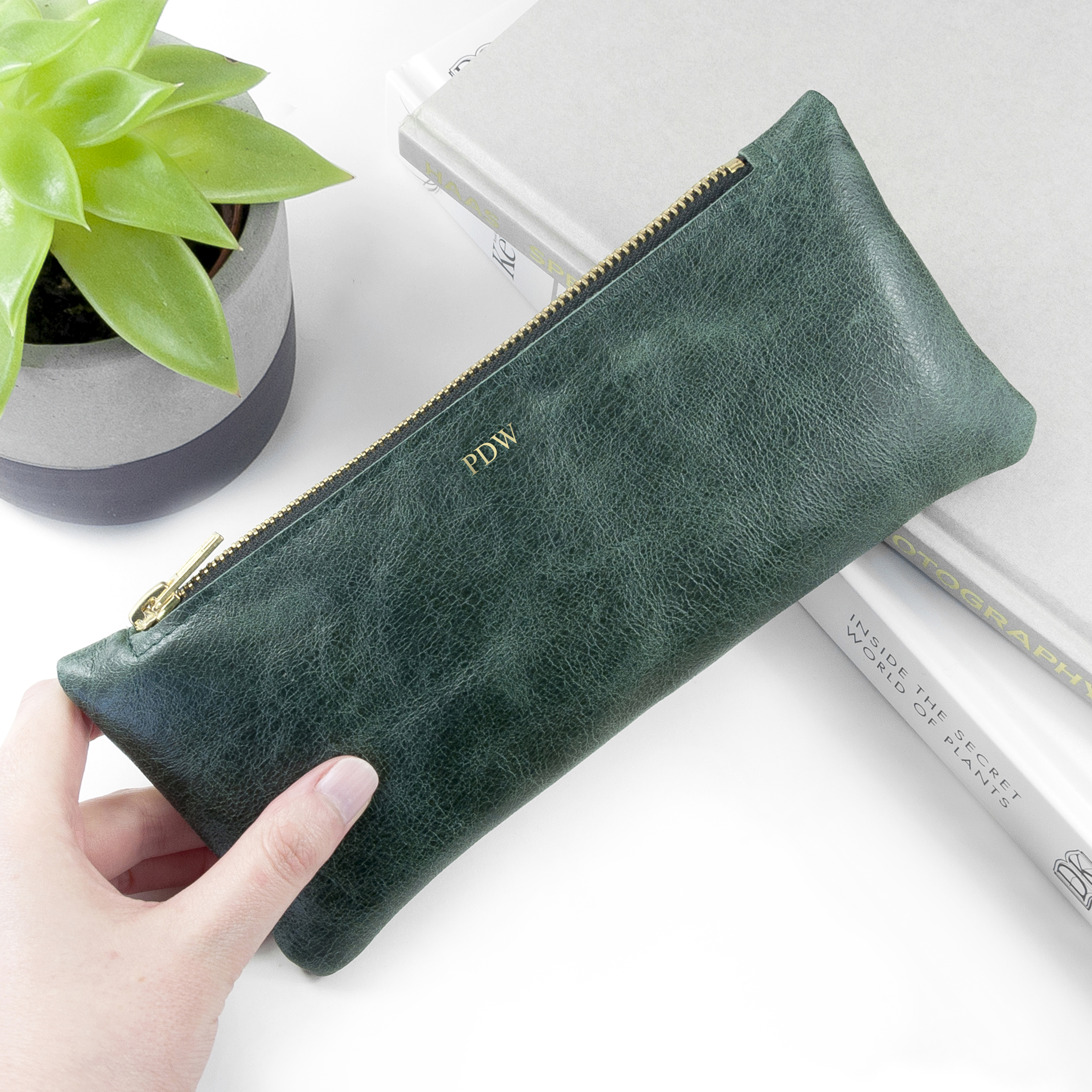 Personalised Luxury Leather Pencil Case