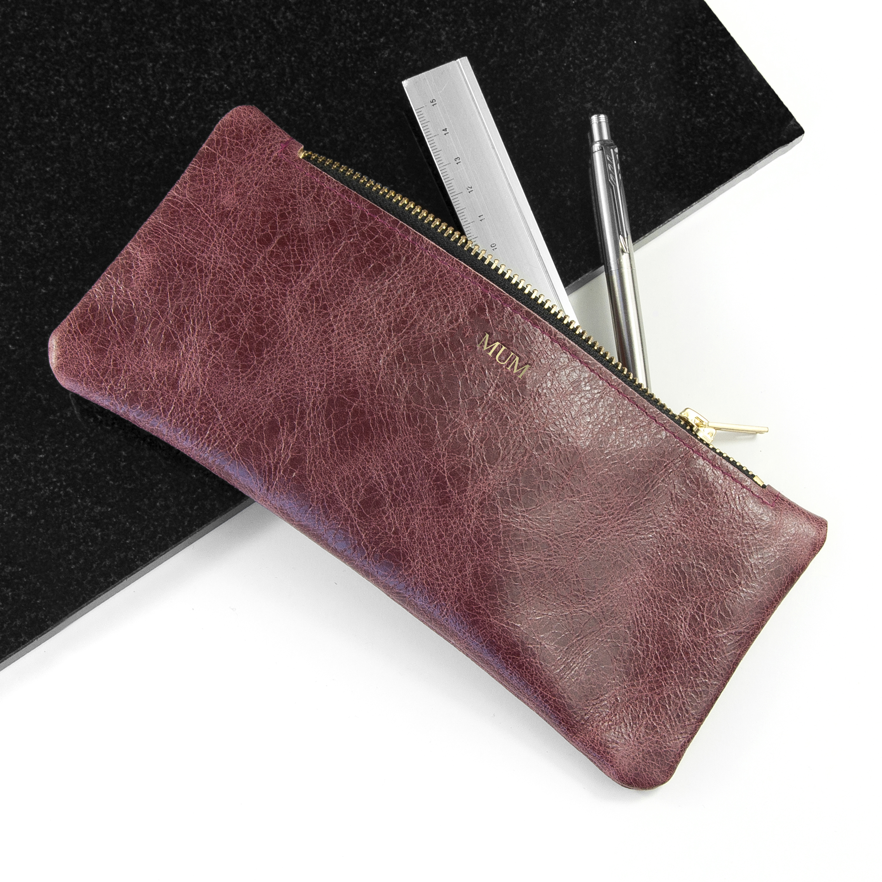 Personalised Luxury Leather Pencil Case