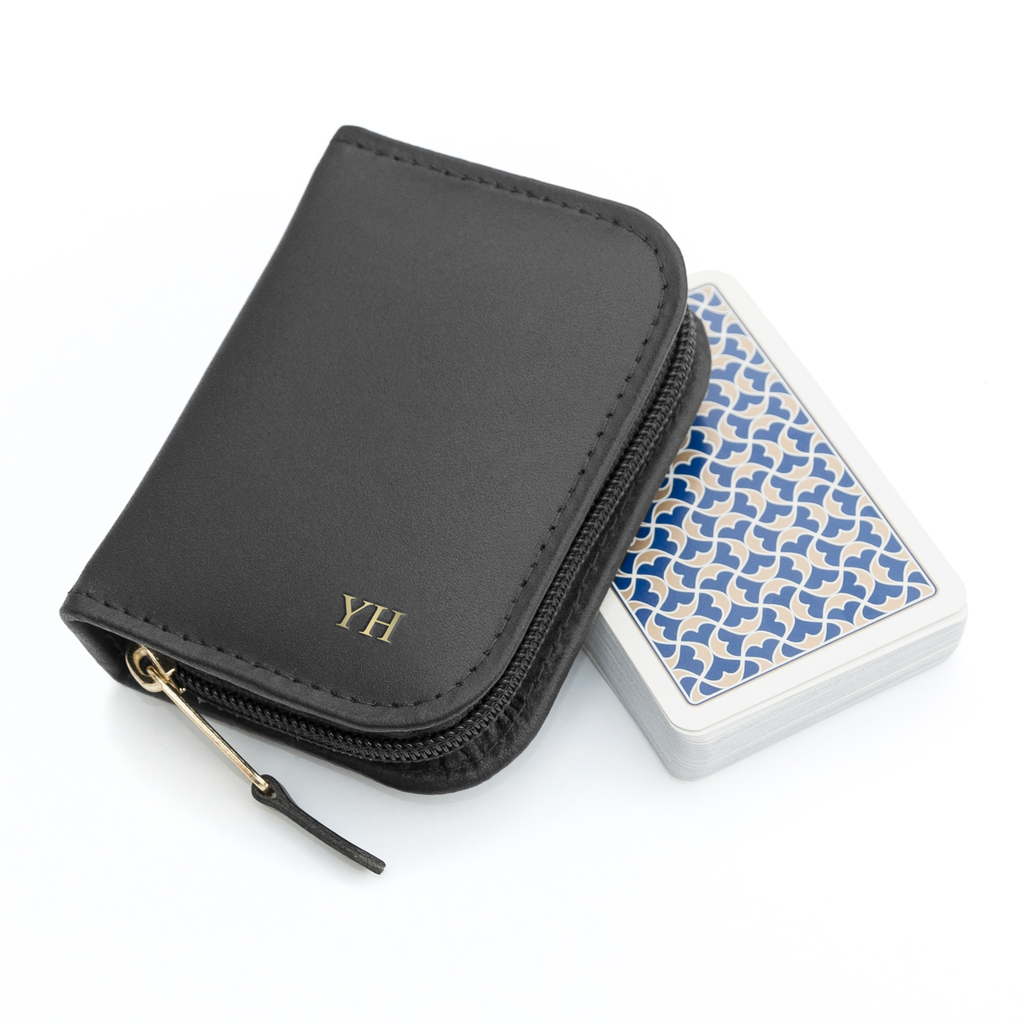 Personalised Leather Playing Card Case