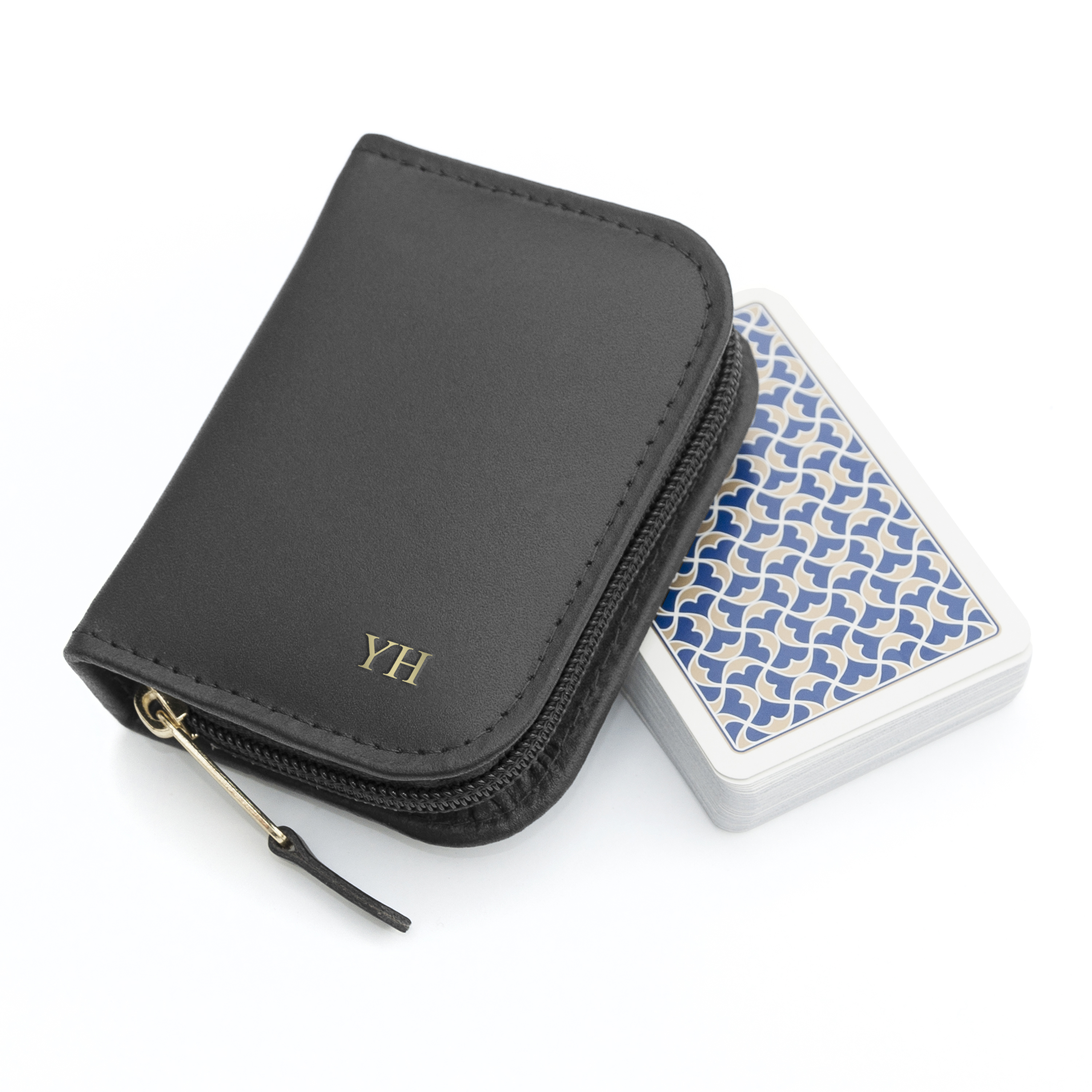 Personalised Leather Playing Card Case