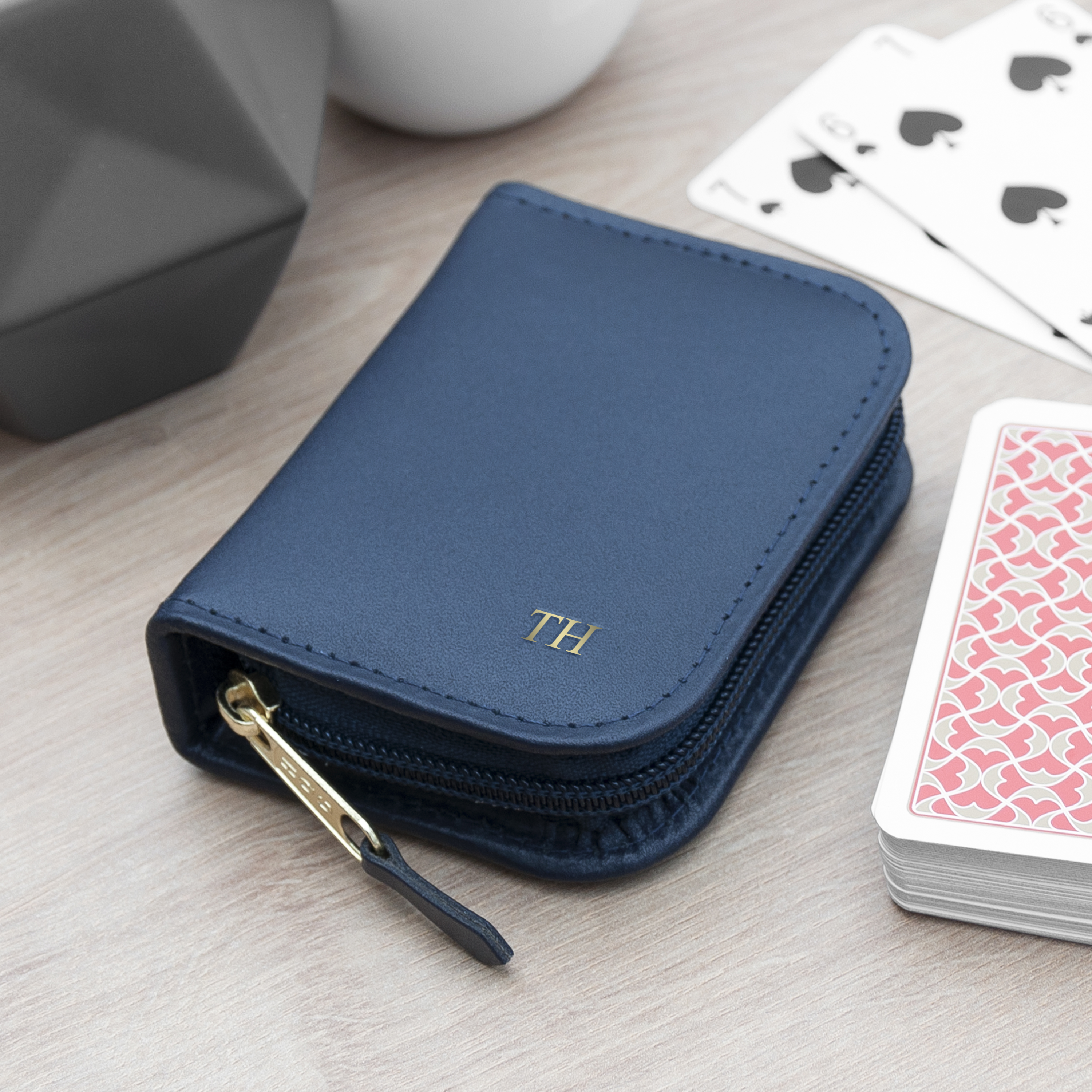 Personalised Leather Playing Card Case