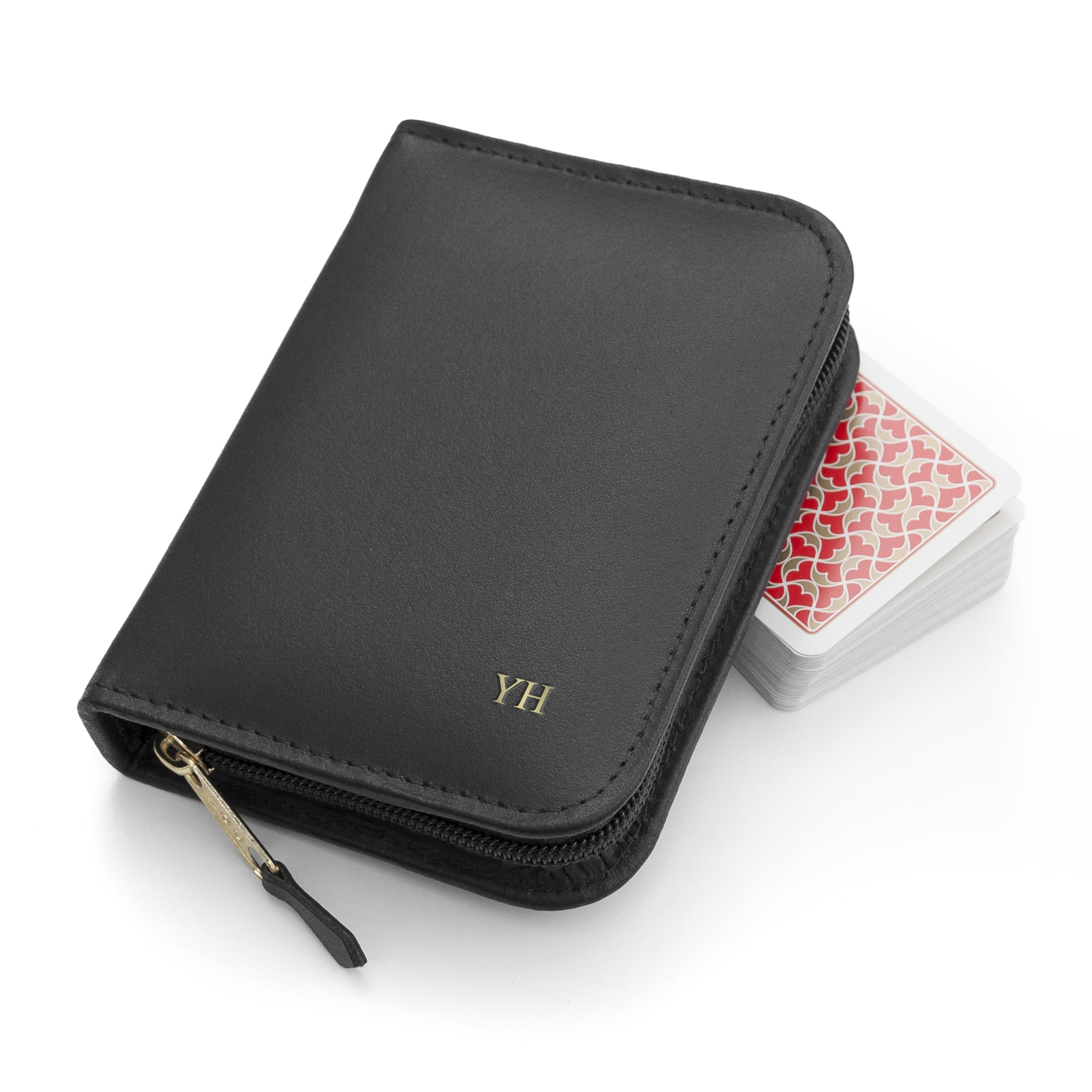 Personalised Leather Double Playing Card Case