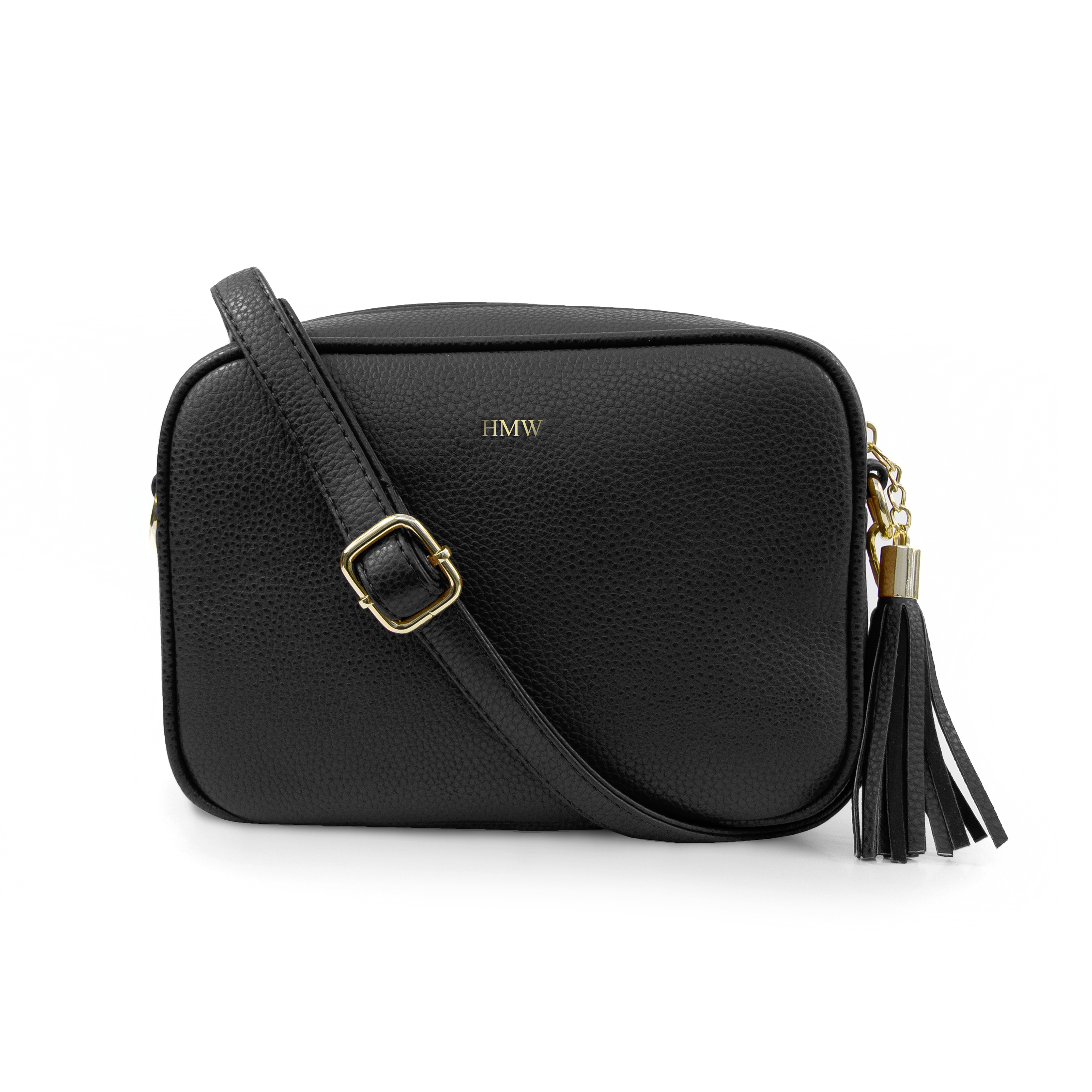 Personalised Luxury Crossbody Bag in Black