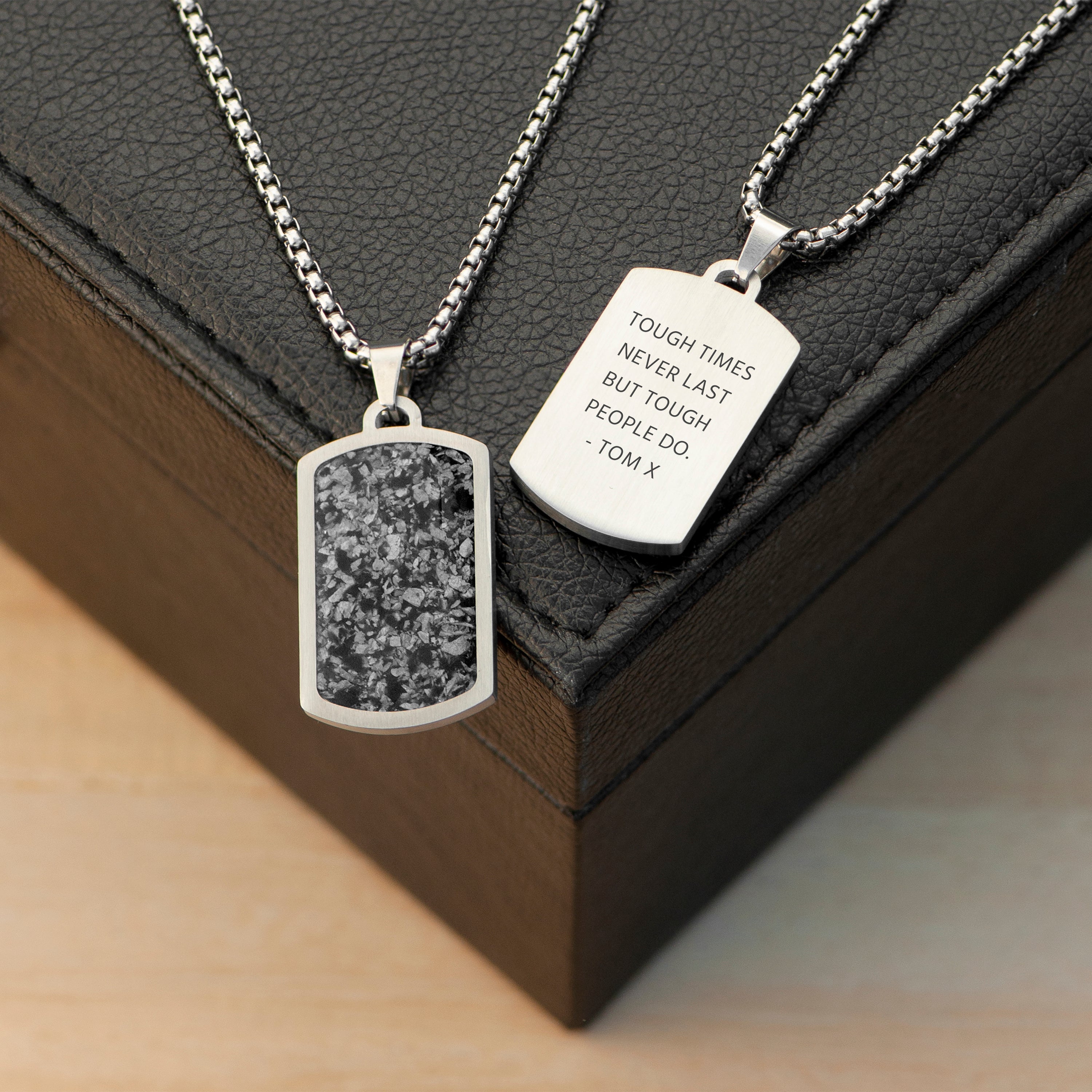 Personalised Men's Semi Precious Gemstone Pendant Necklace
