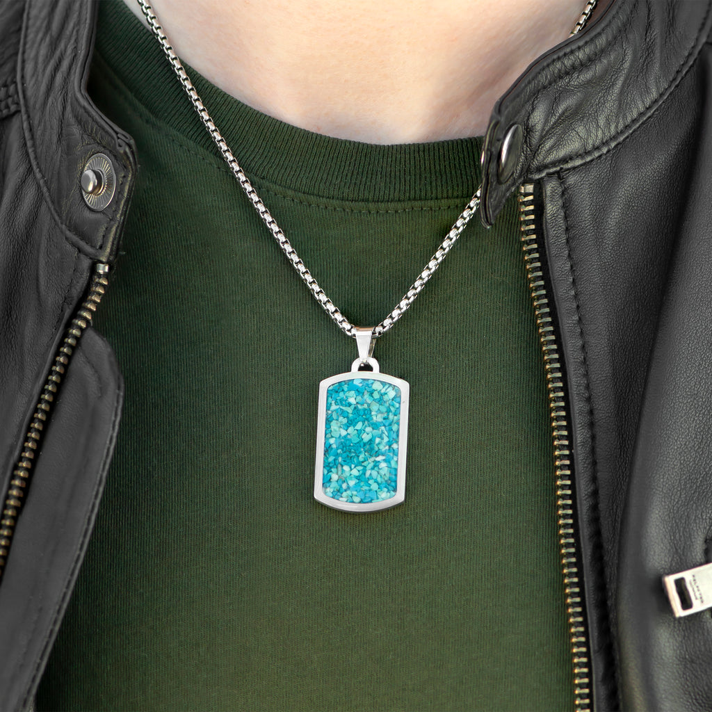 Personalised Men's Semi Precious Gemstone Pendant Necklace