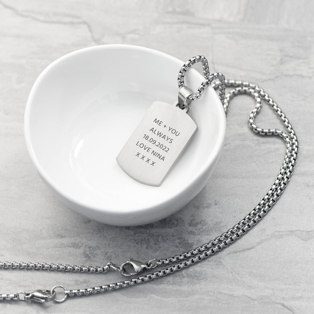 Personalised Men's Semi Precious Gemstone Pendant Necklace