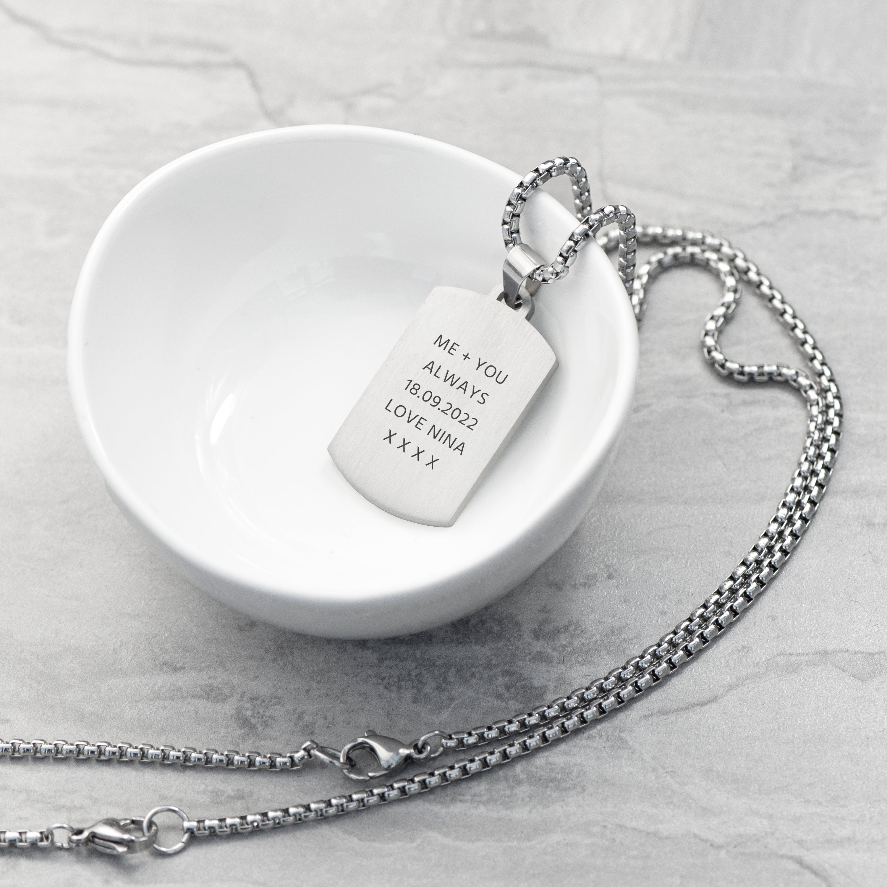 Personalised Men's Semi Precious Gemstone Pendant Necklace