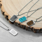 Personalised Men's Semi Precious Gemstone Pendant Necklace