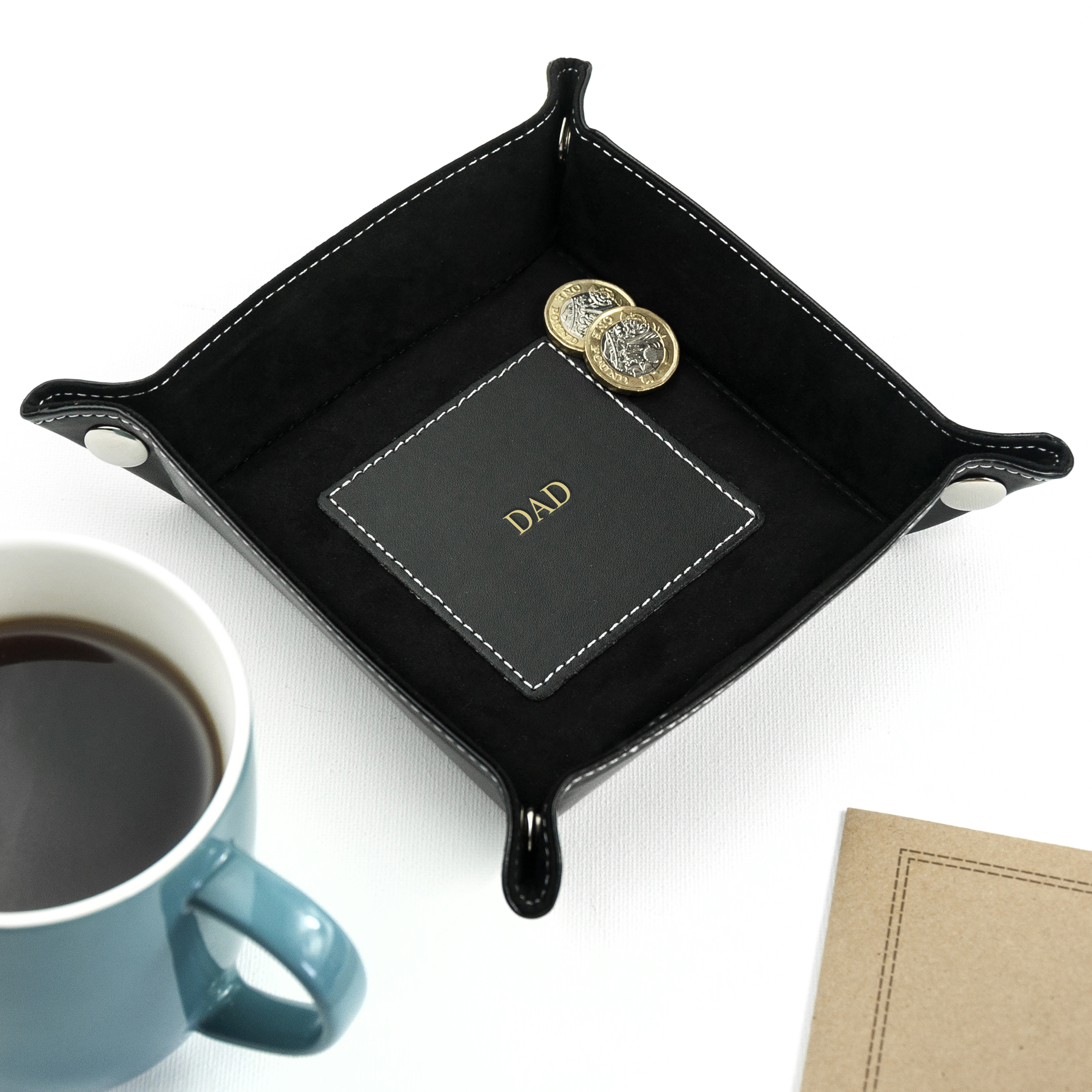 Personalised Dad's Luxury Black Valet Tray