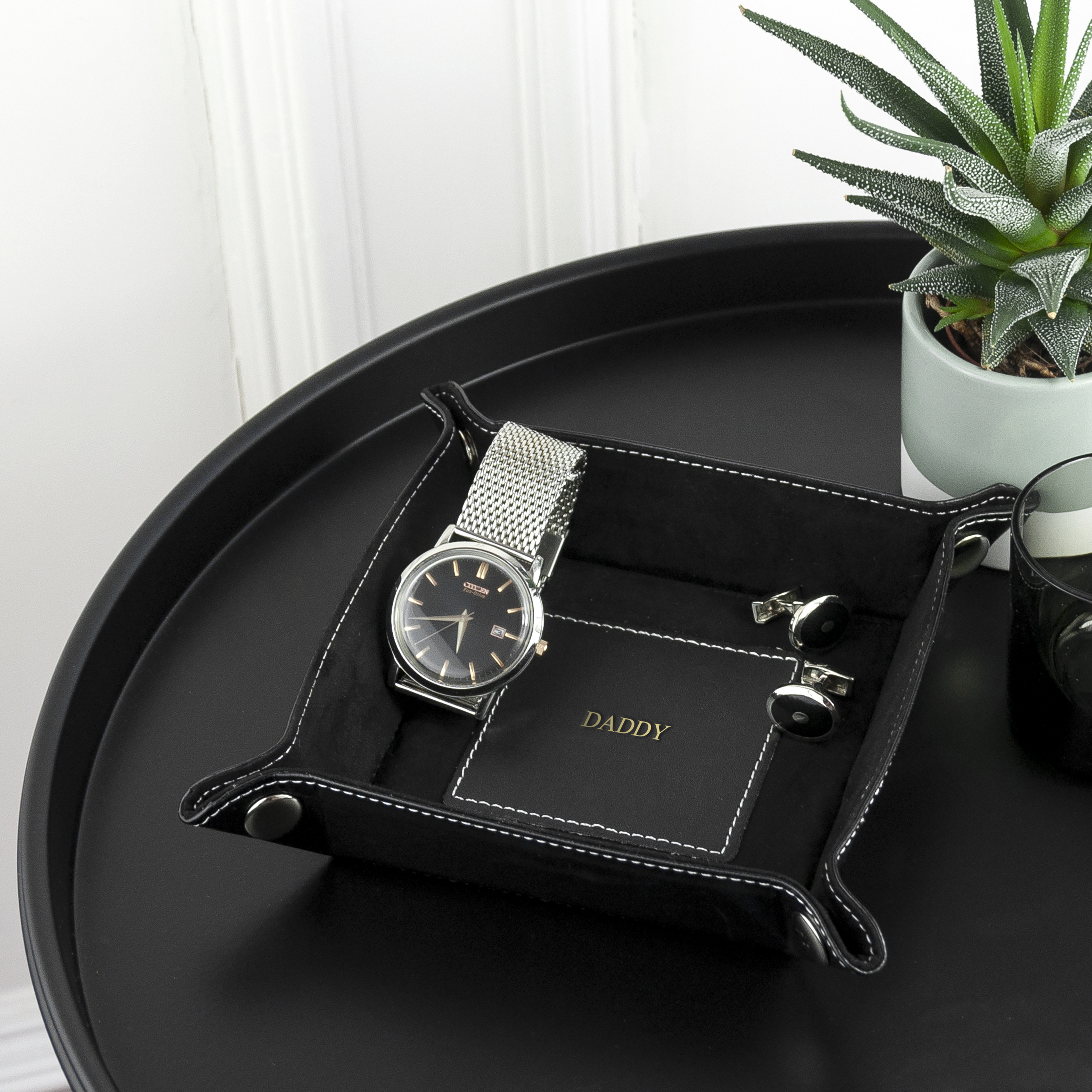 Personalised Dad's Luxury Black Valet Tray