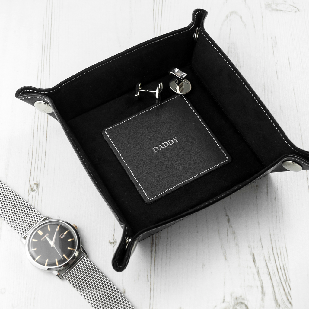 Personalised Dad's Luxury Black Valet Tray