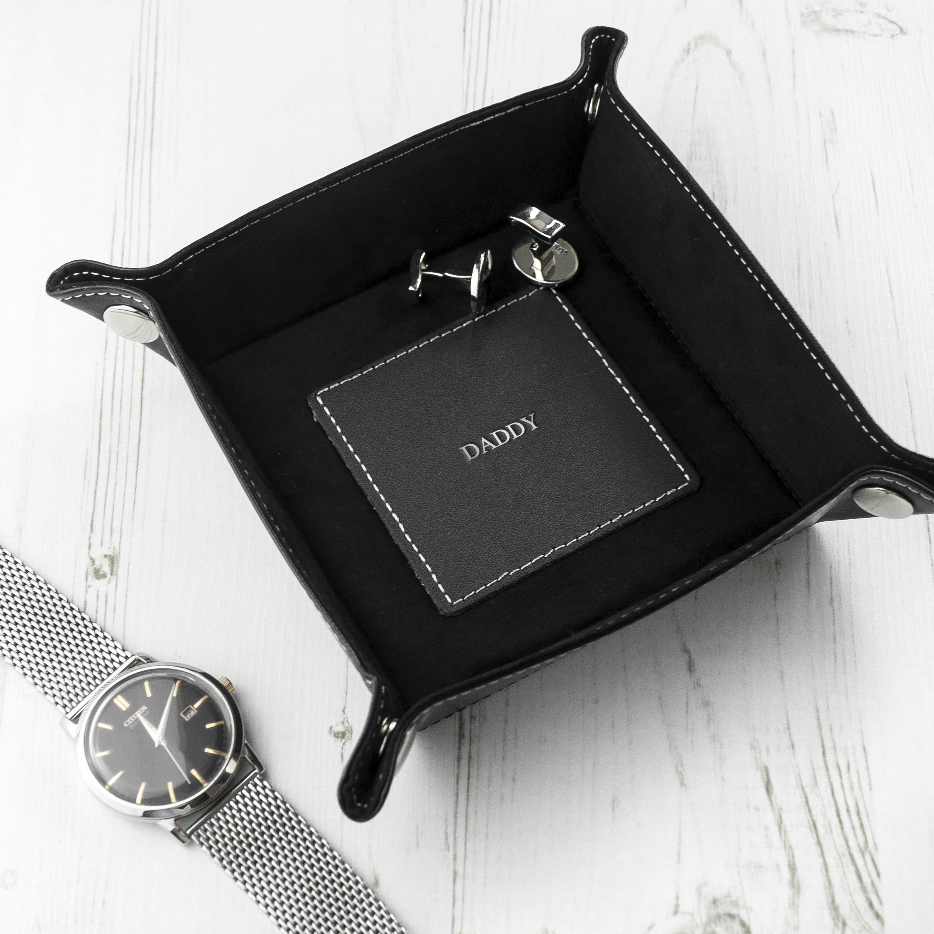 Personalised Dad's Luxury Black Valet Tray