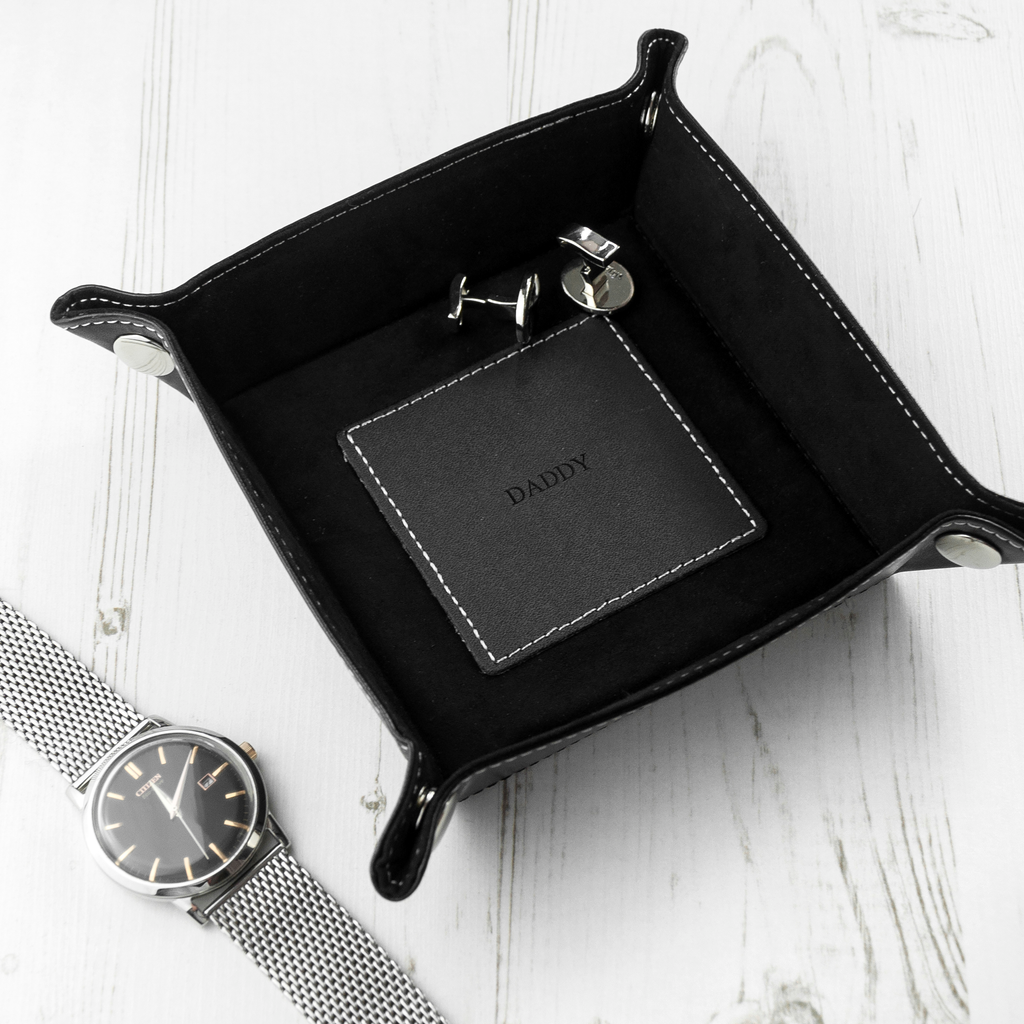 Personalised Dad's Luxury Black Valet Tray