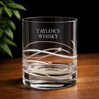 Personalised Flowing Wave Crystal Glass Tumbler with Swarovski Crystals
