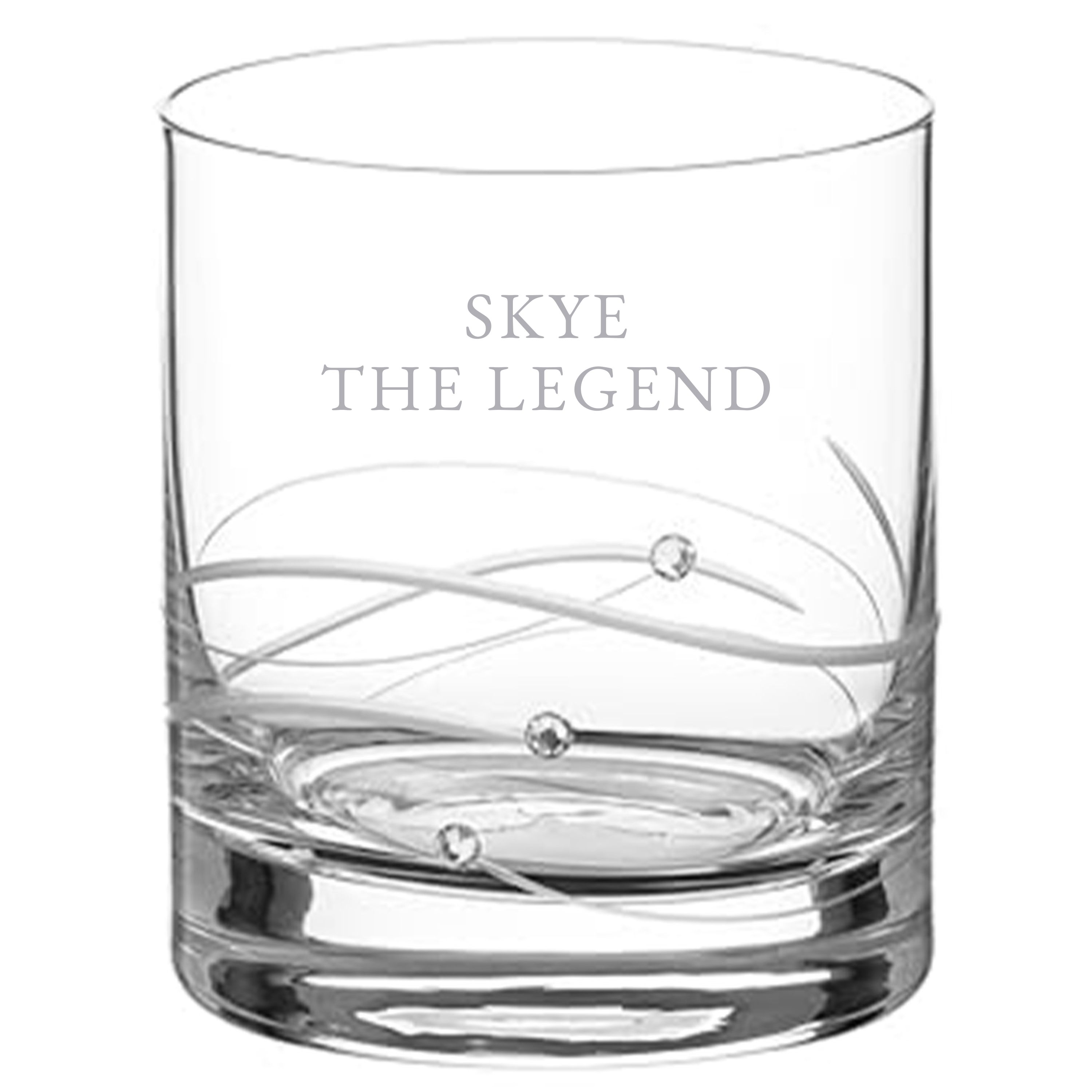 Personalised Flowing Wave Crystal Glass Tumbler with Swarovski Crystals