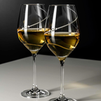 Personalised Helical Twist White Wine Glass with Swarovski Crystals