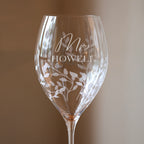 Personalised Floral Crystal Wine Glasses - Set of Two