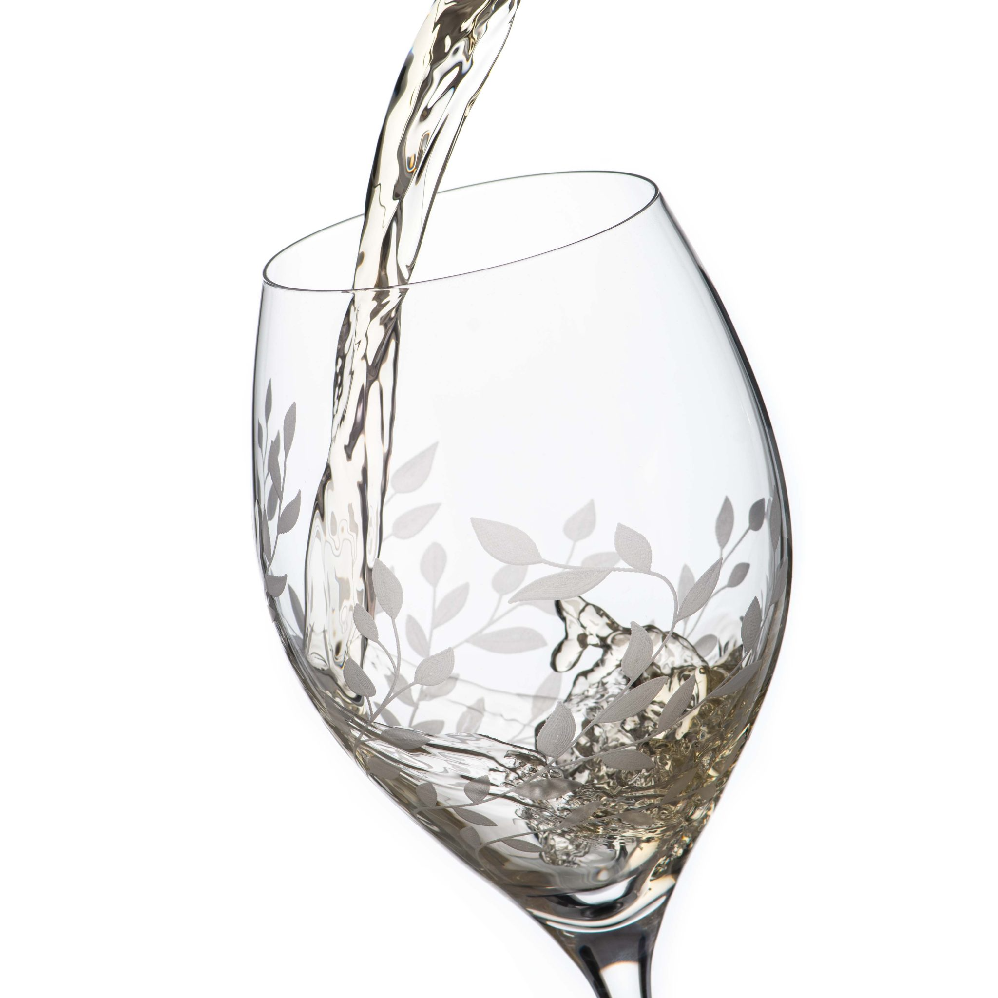 Personalised Floral Crystal Wine Glasses - Set of Two
