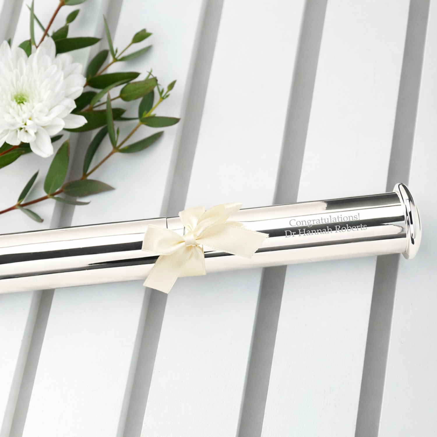 Personalised Silver Plated Certificate Holder Tube