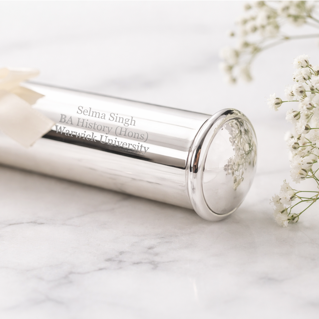 Personalised Silver Plated Certificate Holder Tube