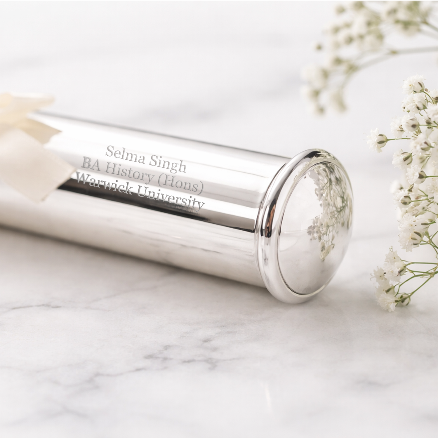 Personalised Silver Plated Certificate Holder Tube