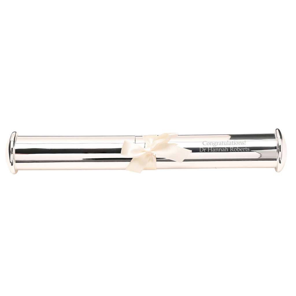 Personalised Silver Plated Certificate Holder Tube