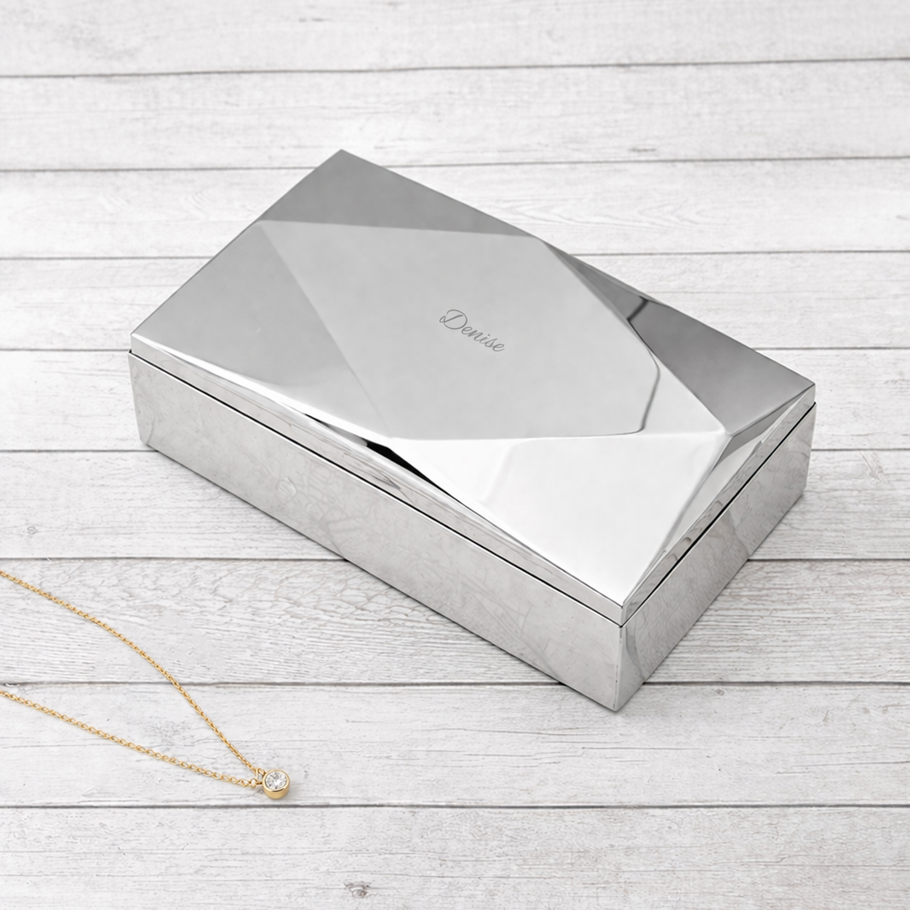 Personalised Faceted Geometric Jewellery Box