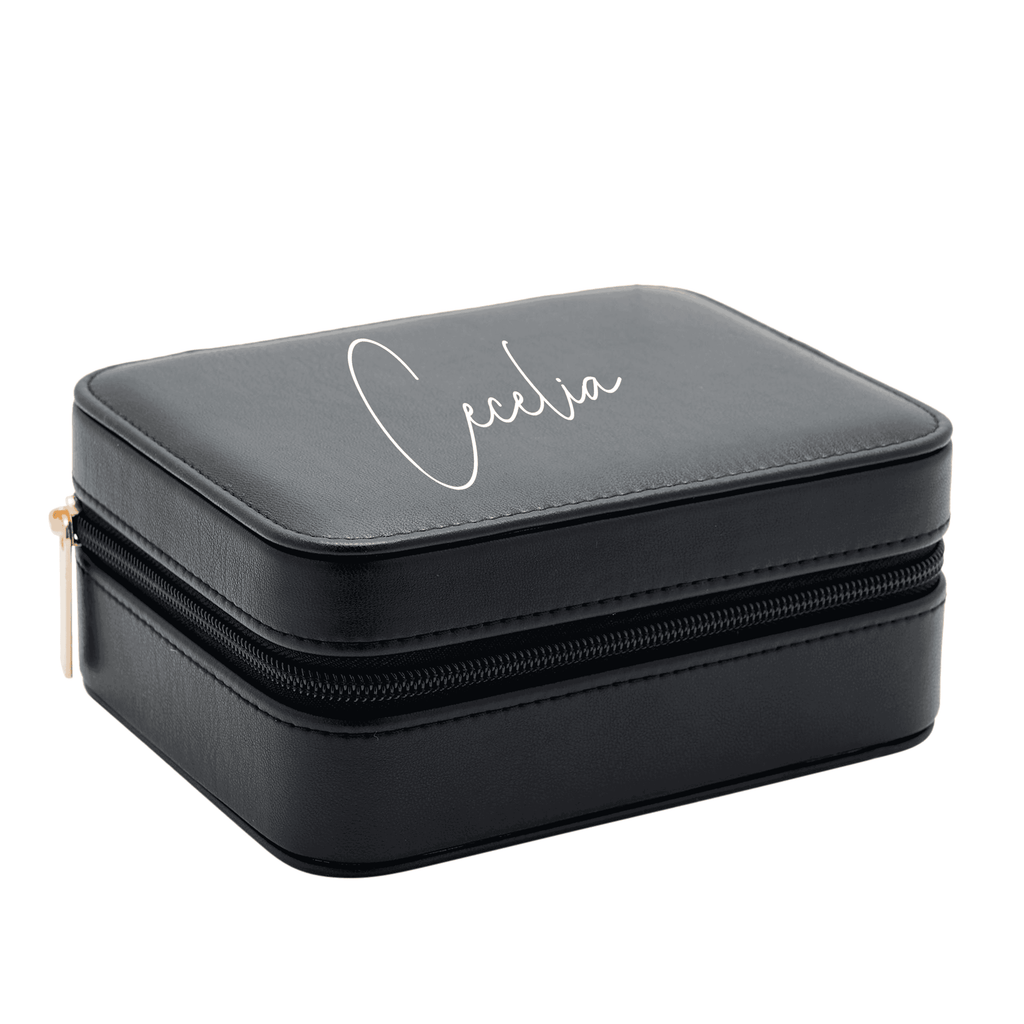 Personalised Black Leatherette Jewellery Box
